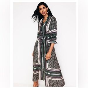 NWT Boden Scarf Print Shirt Dress
